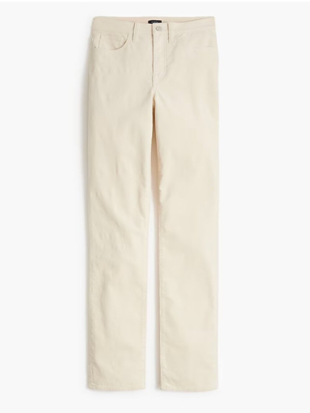 J. Crew Cream/Ecru Petite Corduroy Full-Length Straight Pant (28)